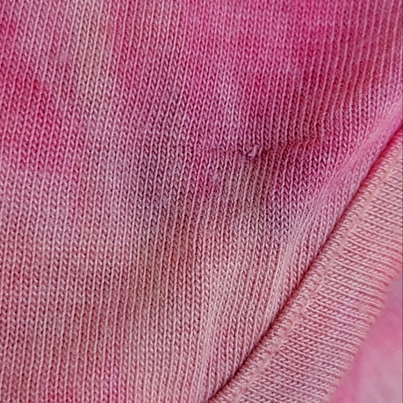 GREEN TEA ♡ NWT Gorgeous Pink Cuffed Short Sleeve Rounded Hem Tie Dye Tunic S - Picture 13 of 15